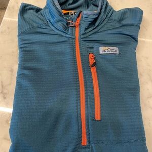 Orvis Horseshoe Hills 1/4 Zip waffle fleece, L, blue
